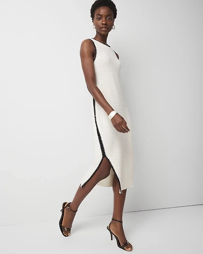 Contrast Trim Sweater Dress