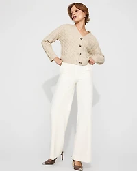 High-Rise Flat-Front Wide-Leg Pant