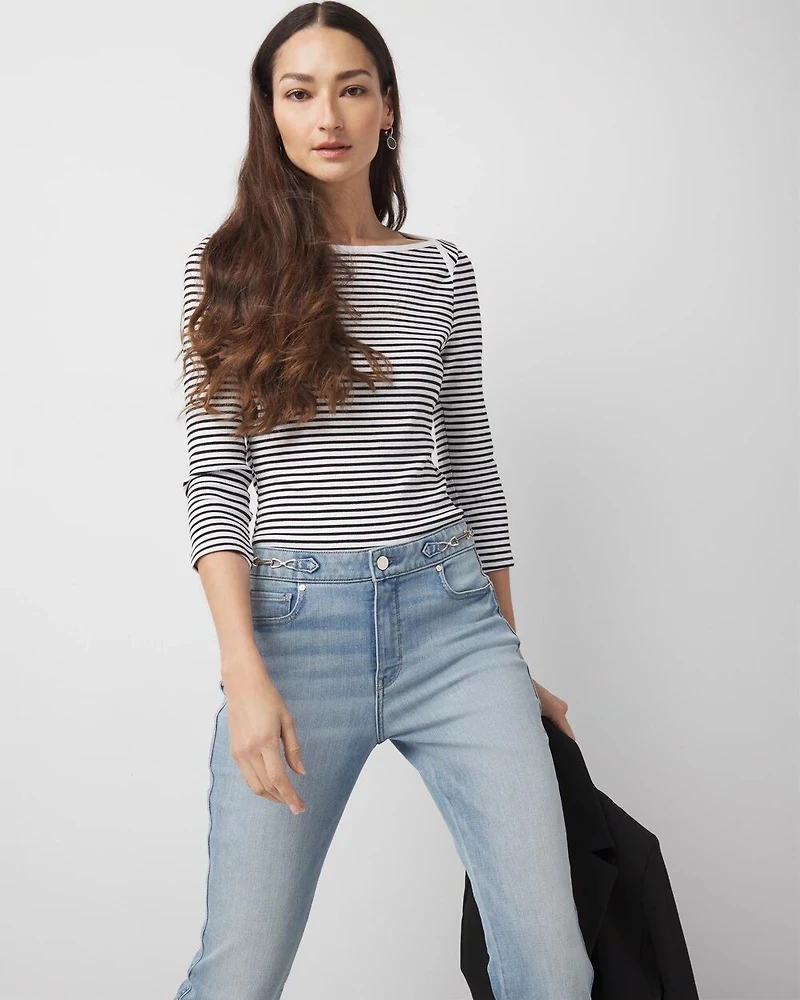 WHBM FORME™ Ribbed Stretch Boatneck Top