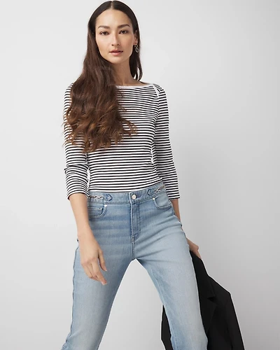 WHBM FORME™ Ribbed Stretch Boatneck Top