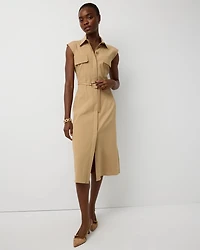 Belted Midi Shirt Dress