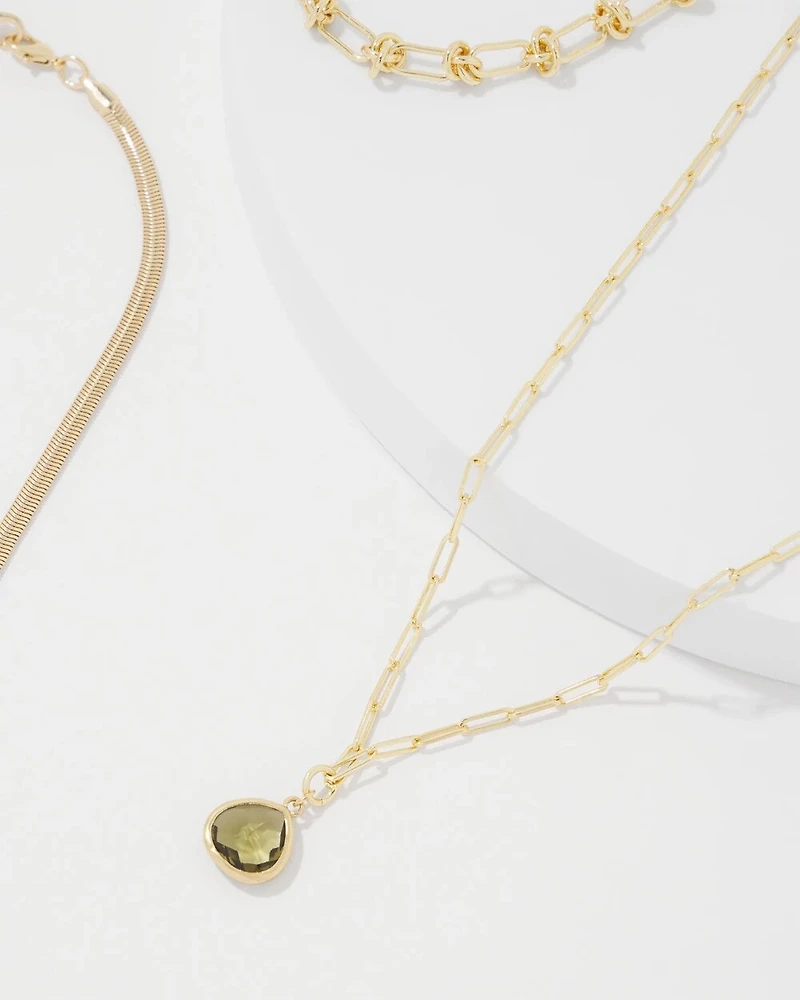 Olive + Gold Convertible Necklace