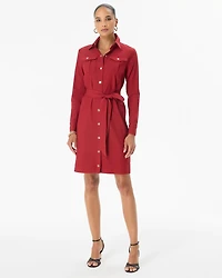 Petite Long Sleeve Shirt Dress