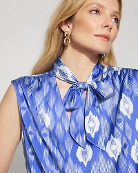 Satin Surplice Tie-Neck Shell