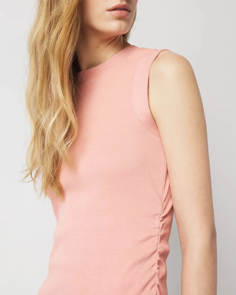 WHBM FORME™ Ribbed Stretch Ruched Side Tank
