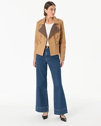Tweed Detail Trench Jacket