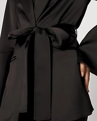 Petite Bell Sleeve Satin Blazer