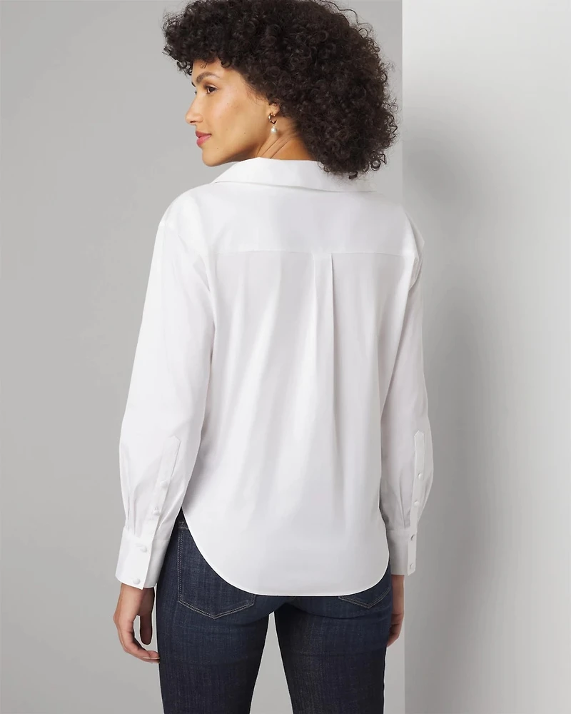 Cross Front Poplin Shirt