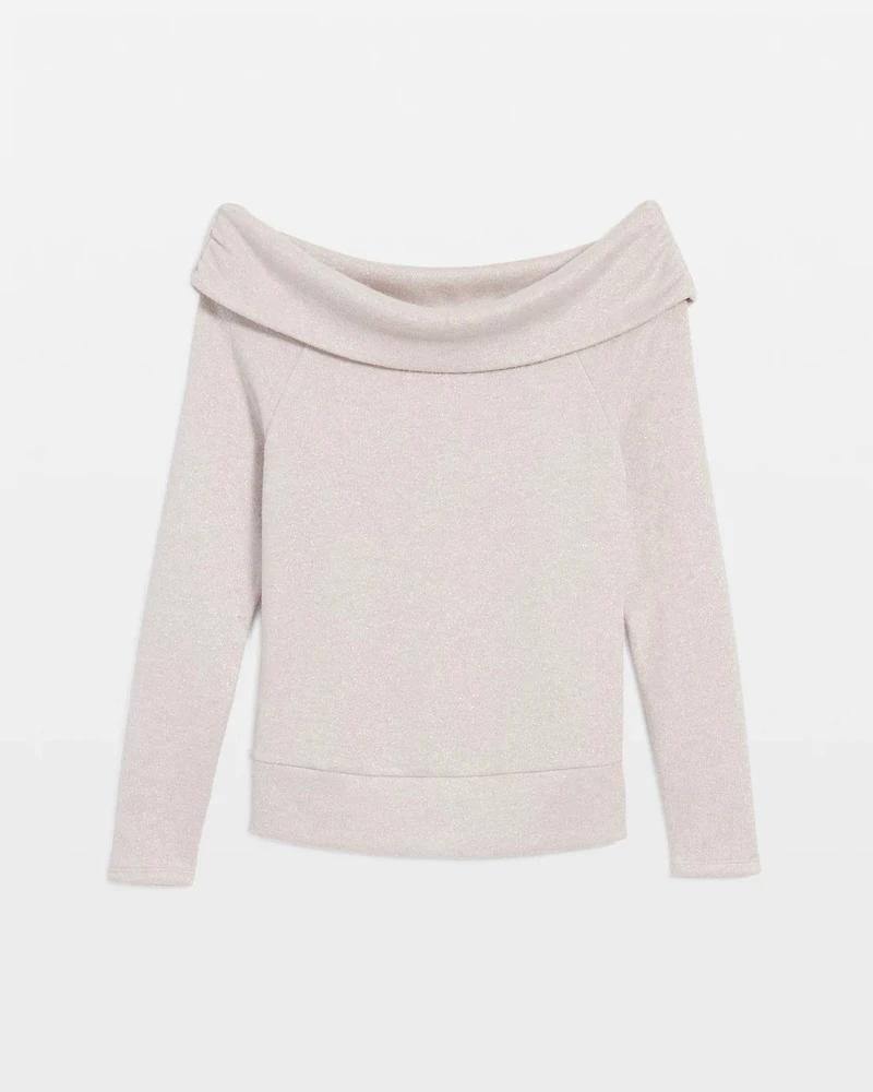 Off-The-Shoulder Glitter Top