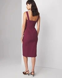 Sleeveless Button Front Sheath Dress
