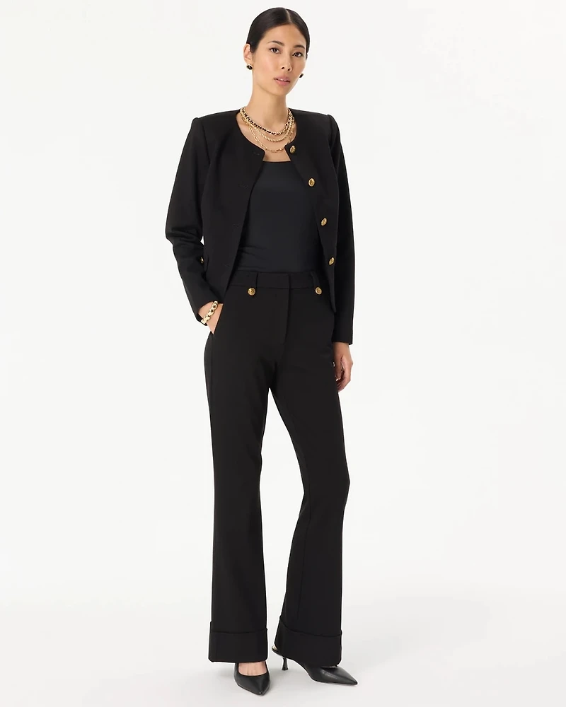 Button Detail High-Rise Piper Flare Pant
