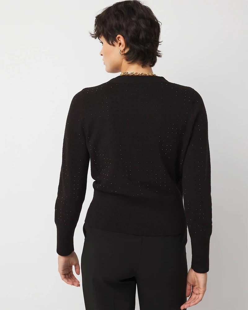 Embellished Cardigan Sweater