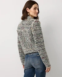 Shimmery Tweed Sweater Jacket