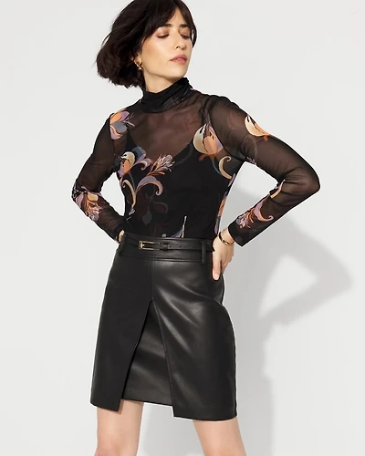 Tailored Faux Leather Skirt