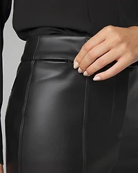 High-Rise Slim Faux Leather Trousers