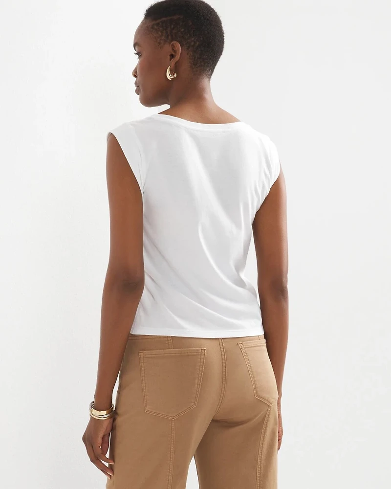 High-Rise Scoop Neck Tee