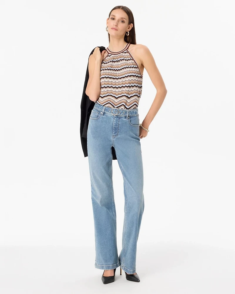 High-Rise Belted Trouser Ease Jean