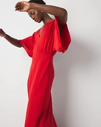 Petite Kimono Sleeve Crepe Gown