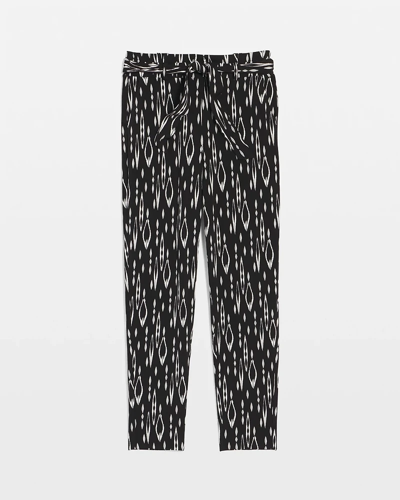 Jersey-Knit High-Rise Tapered Ankle Pants