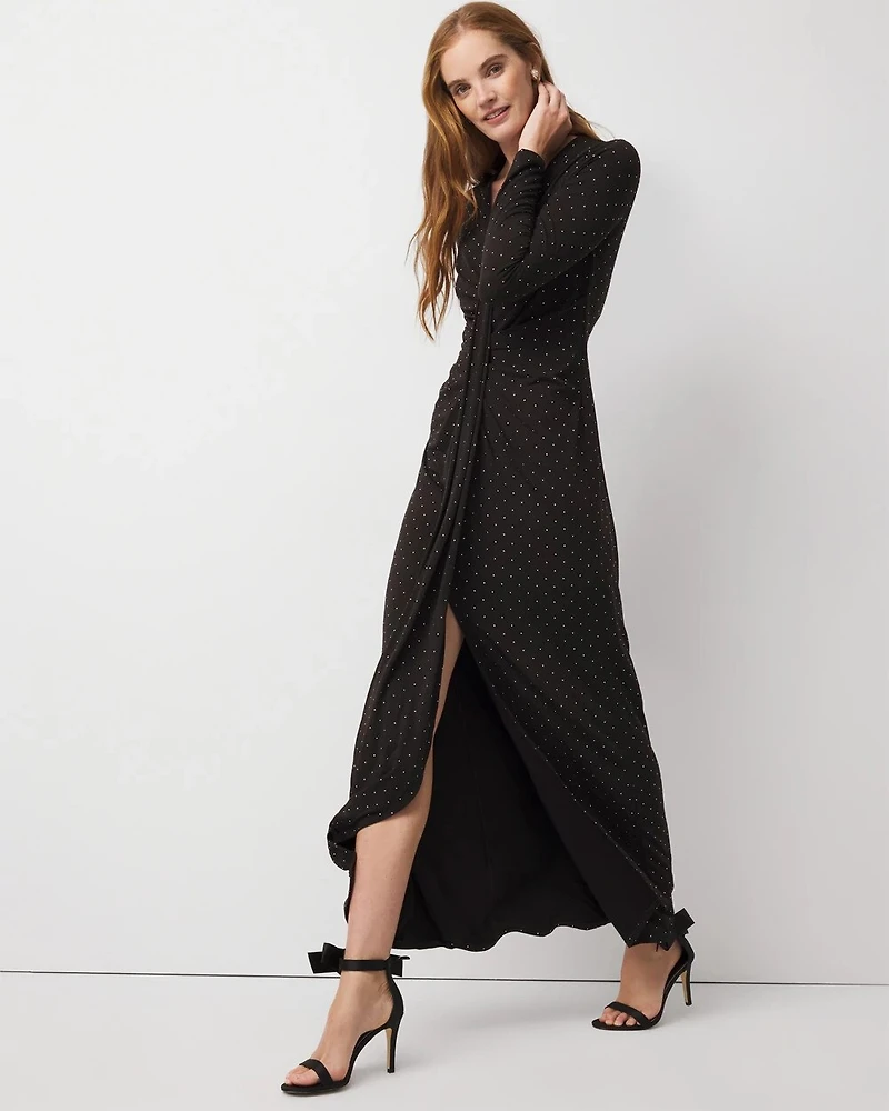 Embellished Long Sleeve Gown