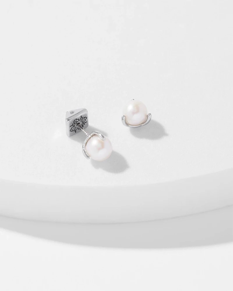 Glass Pearl Stud Earrings