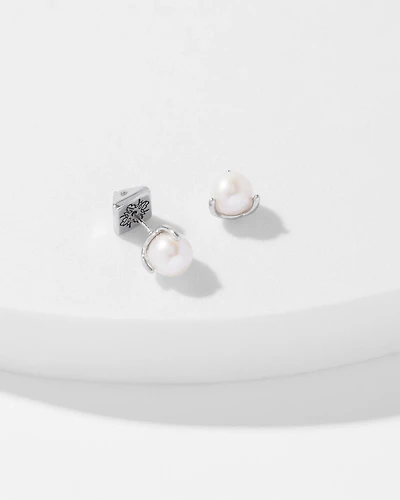 Glass Pearl Stud Earrings