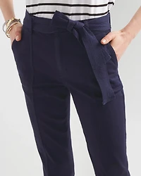 Pret High-Rise Belted Straight Cropped Pant
