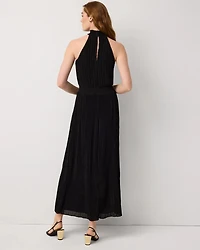 Pleated Halter Maxi Dress