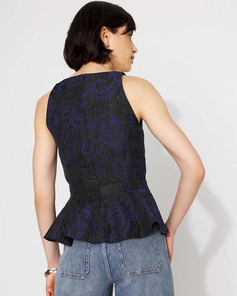 Jacquard Peplum Bustier