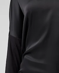 Woven Front Long Sleeve Tee