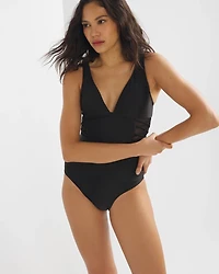 Meshed One-Piece Swim Suit