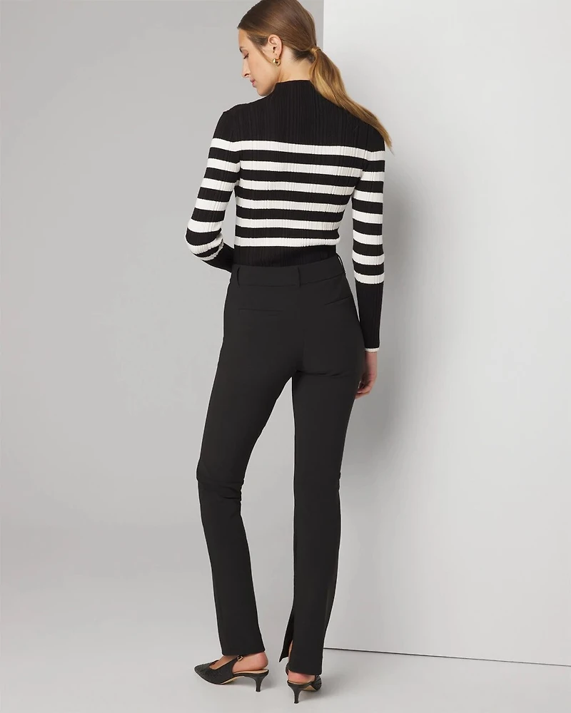 Slim Scuba Pants with Ankle Slits