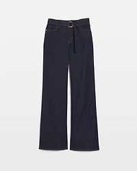 Petite High-Rise Belted Wide-Leg Jean