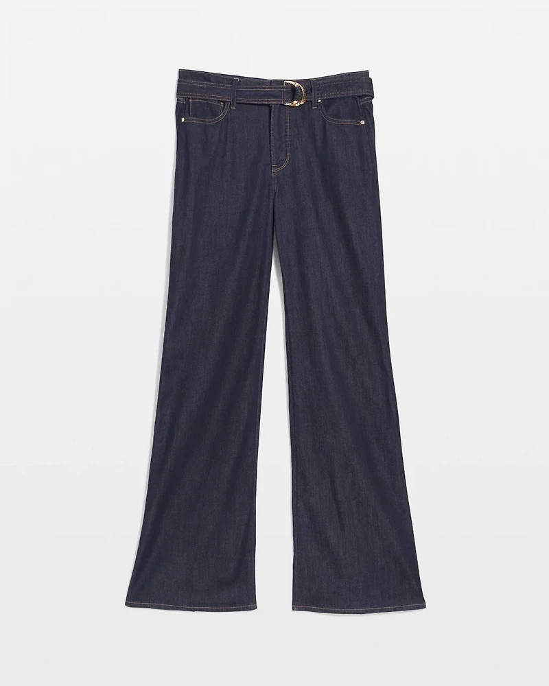High-Rise Belted Wide-Leg Jean