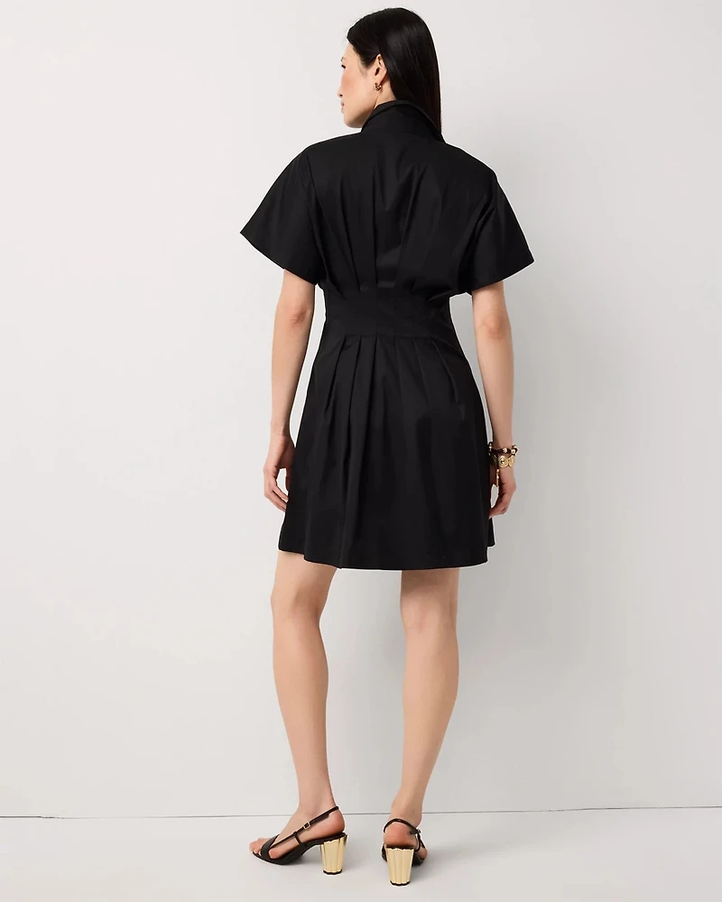 Belted Poplin Shirt Dress