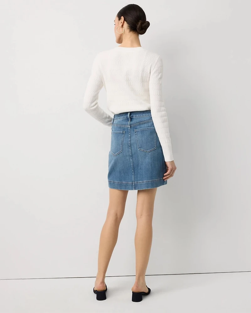 Chain Detail Denim Skirt