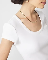 WHBMFORME™ Ribbed Stretch Scoop Neck Tee
