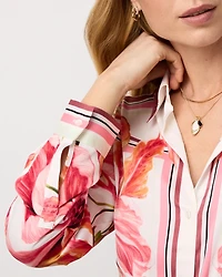 Satin Placed Print Shirt
