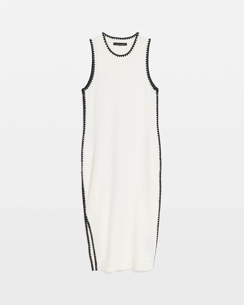 Contrast Trim Sweater Dress