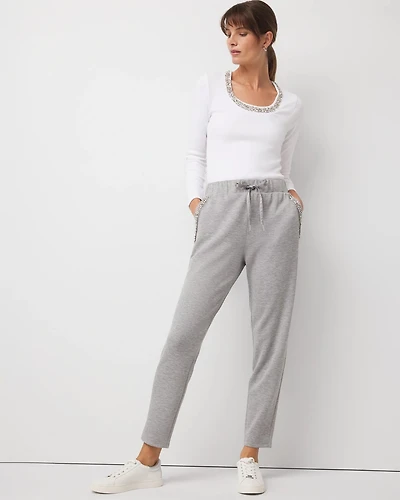 Embellished Satin Trim Jogger