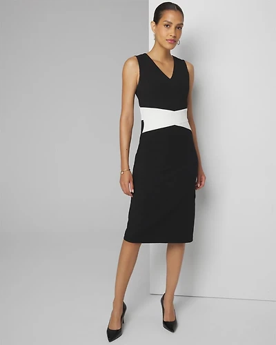 Sleeveless Cross-Front Sheath Dress