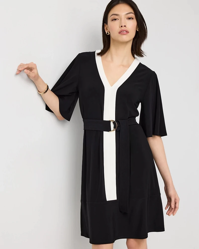 Matte Jersey Belted Kimono Dress