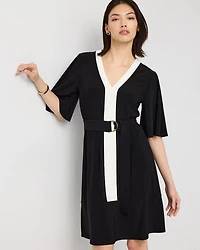 Matte Jersey Belted Kimono Dress