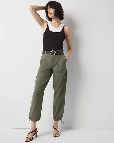 Petite High-Rise Pret Relaxed Utility Ankle Pant