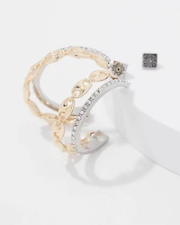 Mariner Links & Pavé Double Hoop Earrings