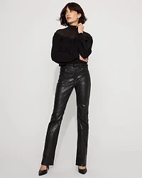 Crocodile Coated Denim High Rise Bootcut Jean