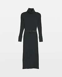 Turtleneck Sweater Midi Dress