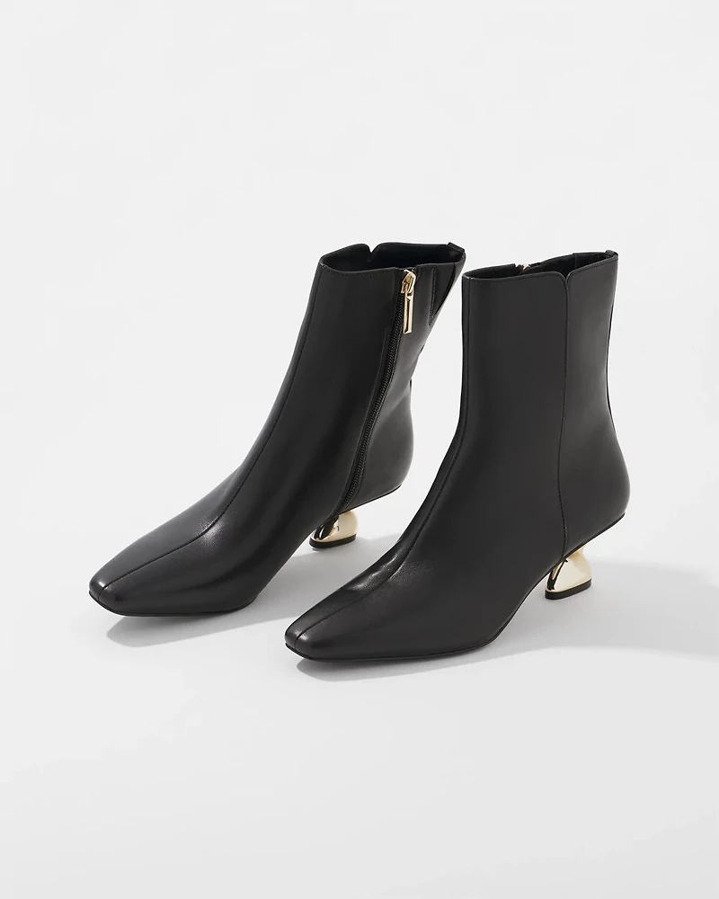 Gold Twist-Heel Bootie