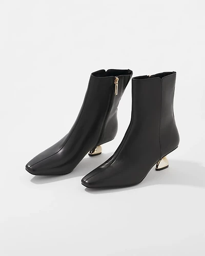 Gold Twist-Heel Bootie