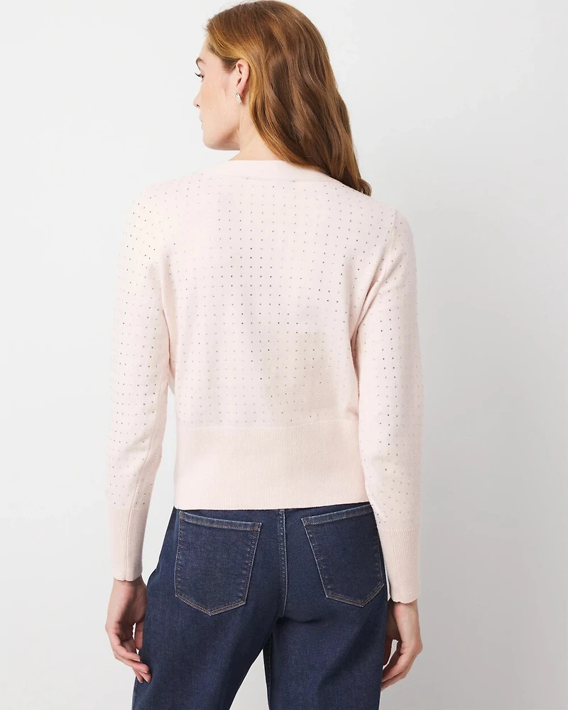 Embellished Cardigan Sweater
